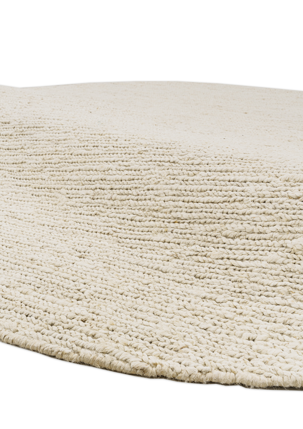 Hemp Handwoven Rug _ Round Lines White