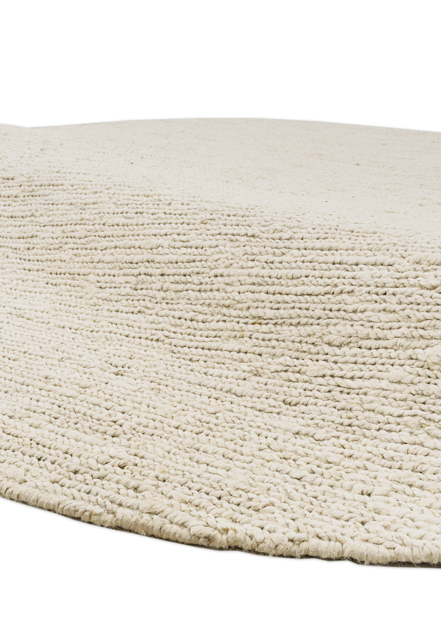 Hemp Handwoven Rug _ Round Lines White