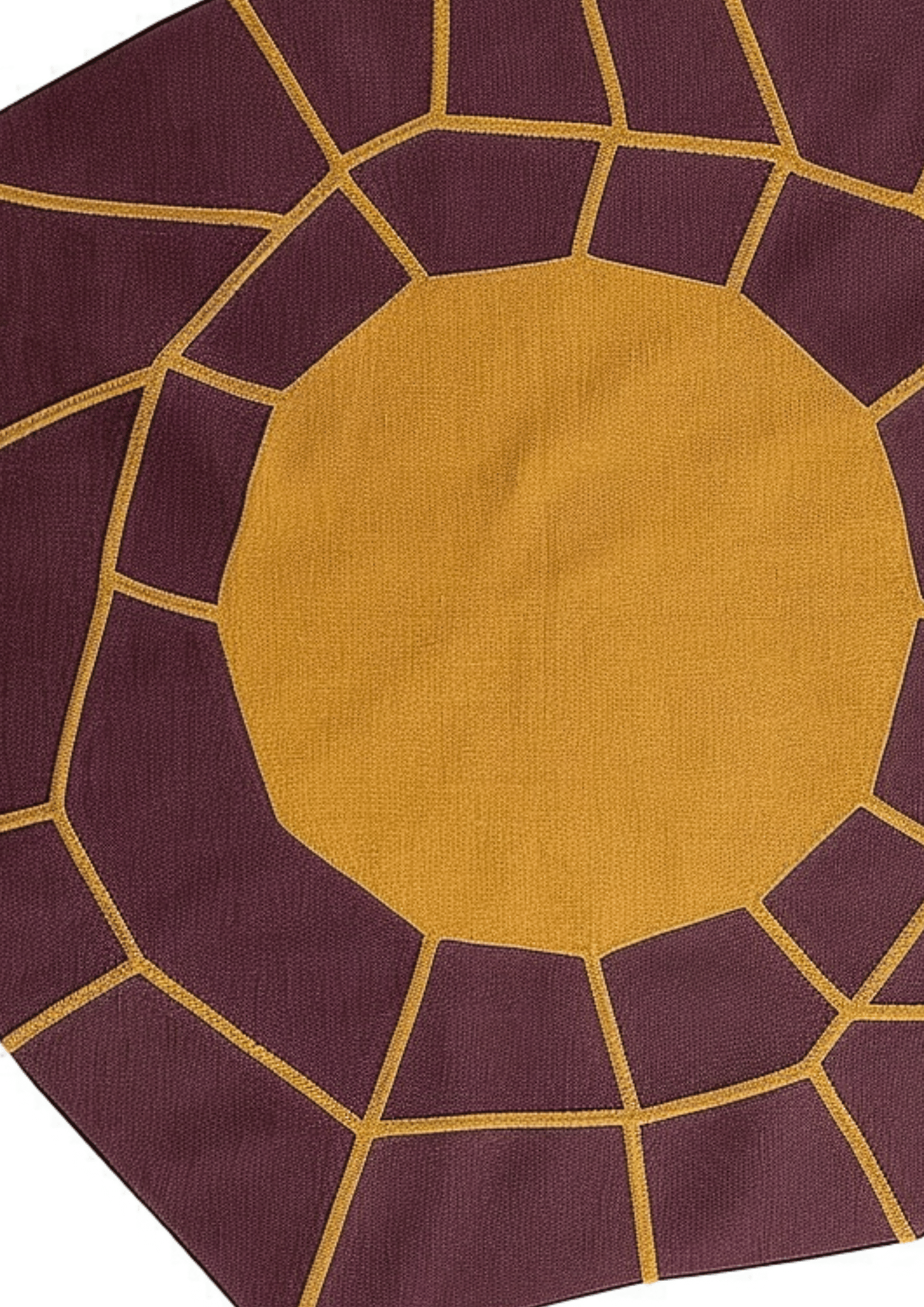 Round Woolen Handtufted Carpet _ Rayon d'Or