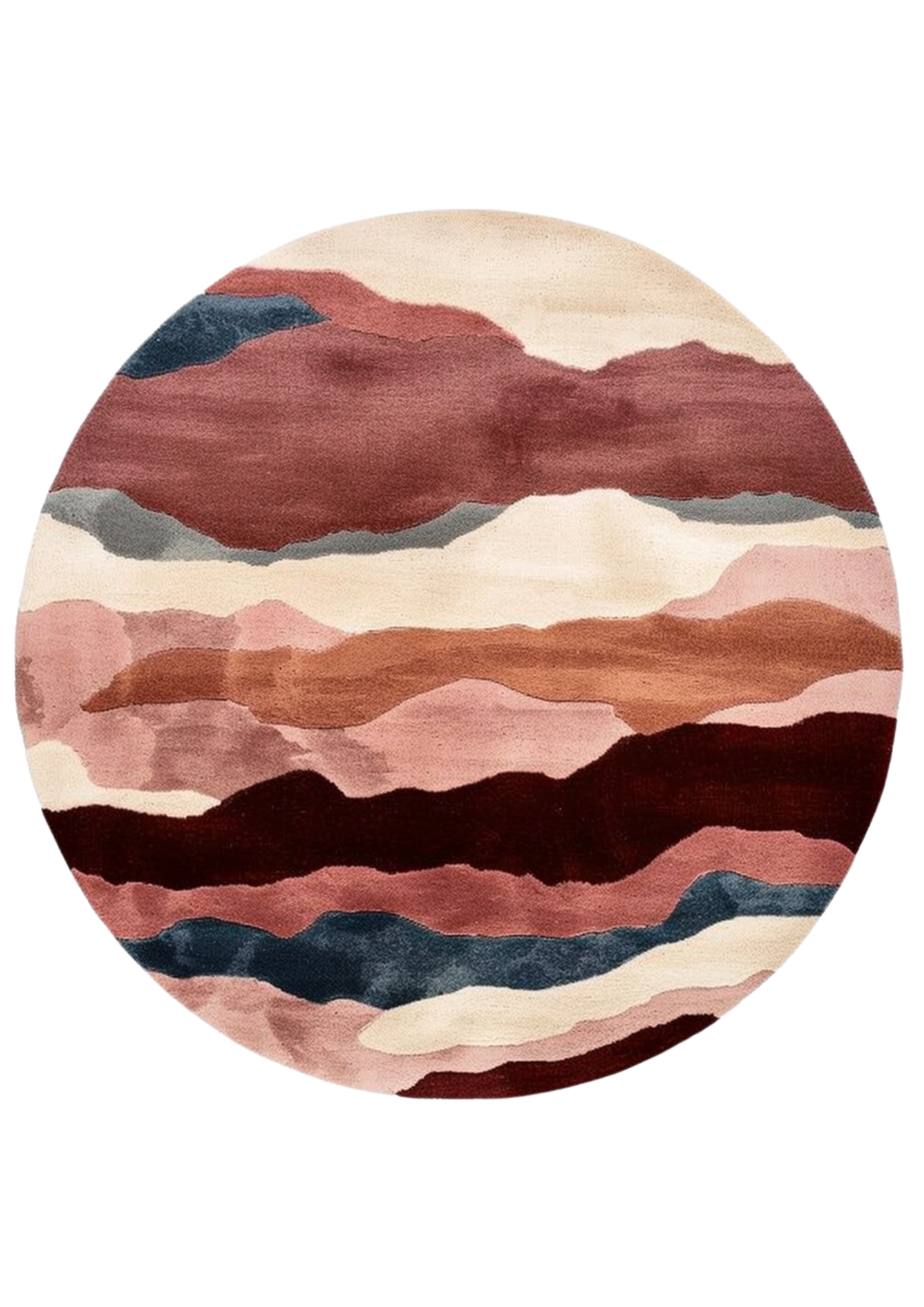 Round Wool Handtufted Carpet _ Horizon Rosé