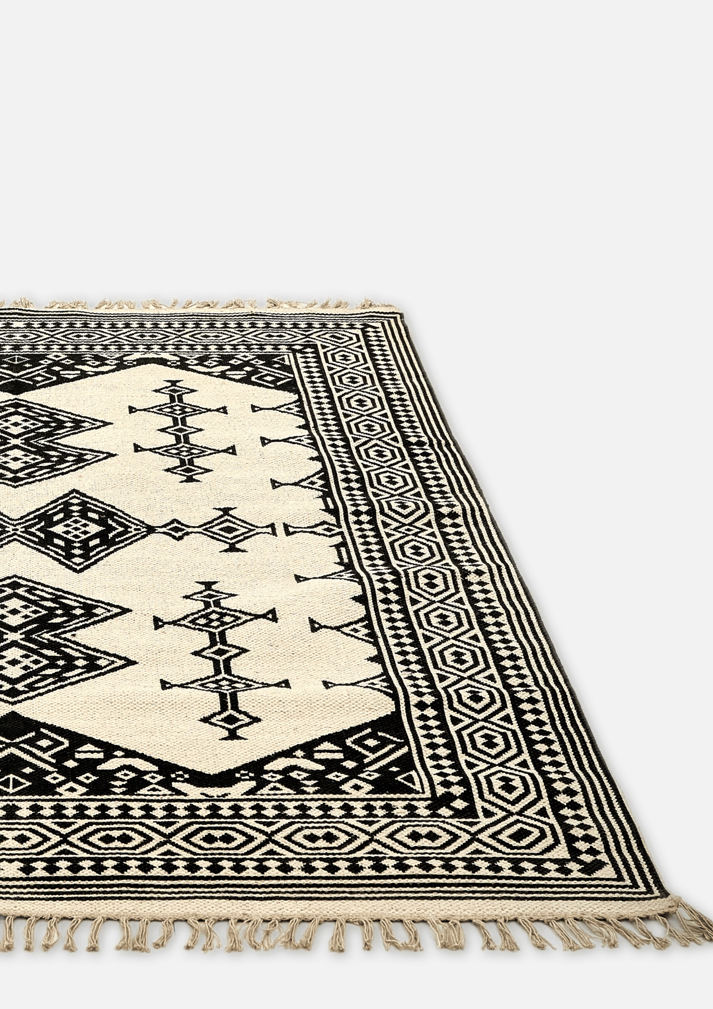 Cotton HandWoven Print Dhurrie - Sthira