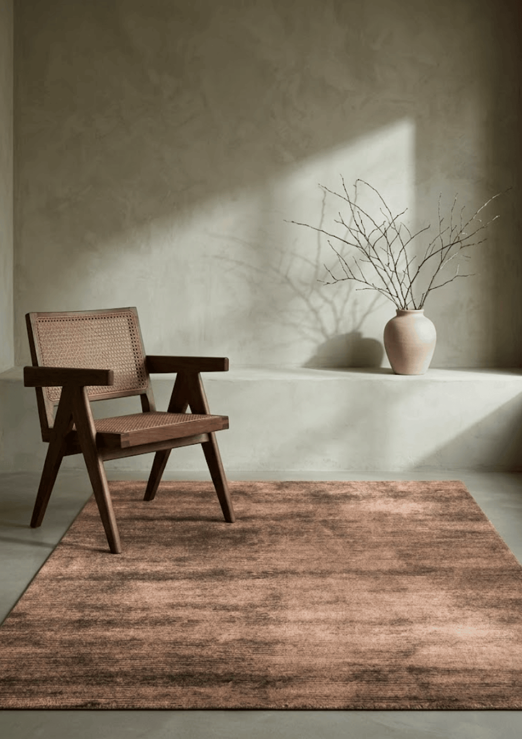 Viscose HandKnotted Carpet_ Parallel Wrap Mocha Mist