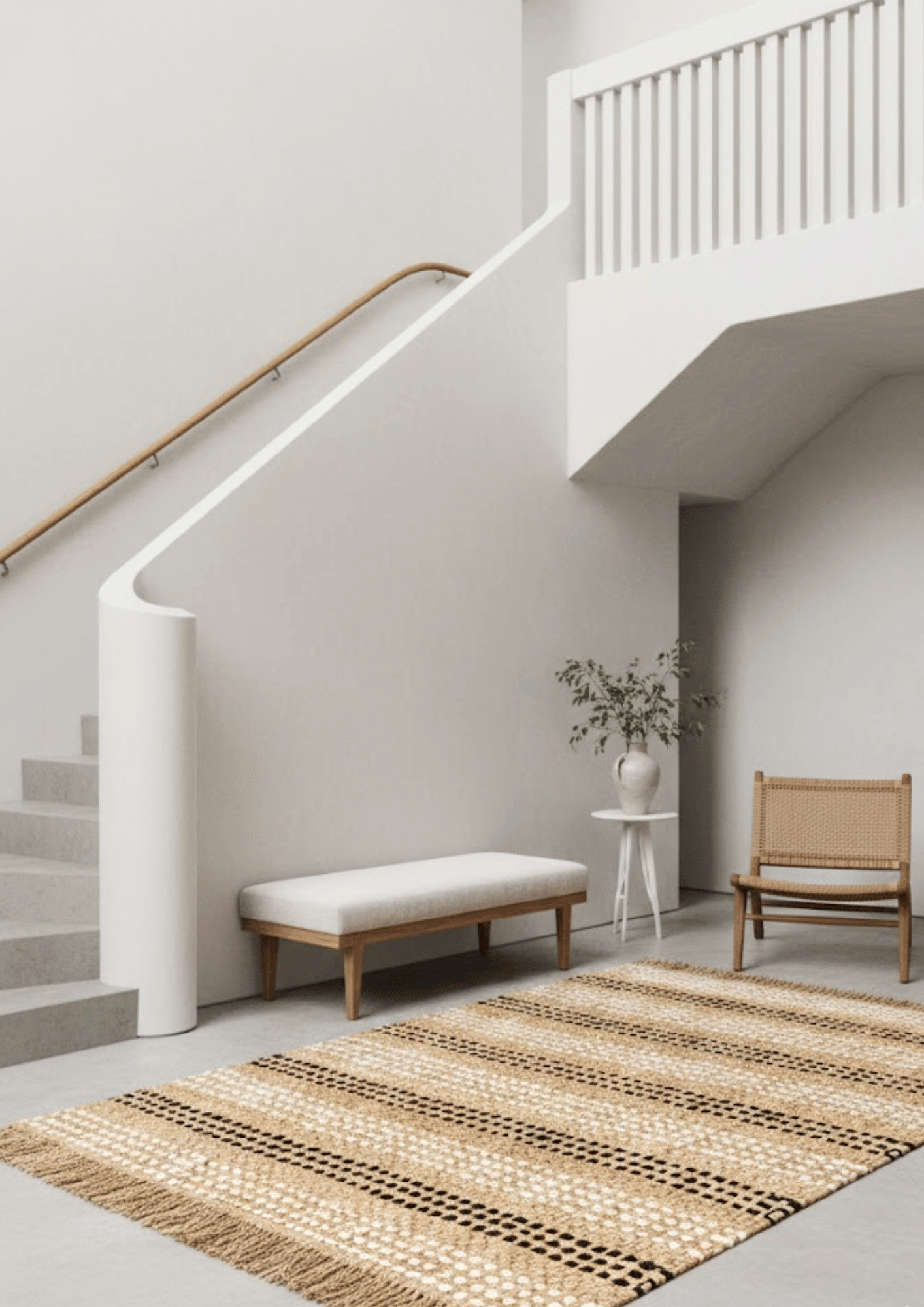 Hemp Hand Woven Rug _ Frontier Fringe