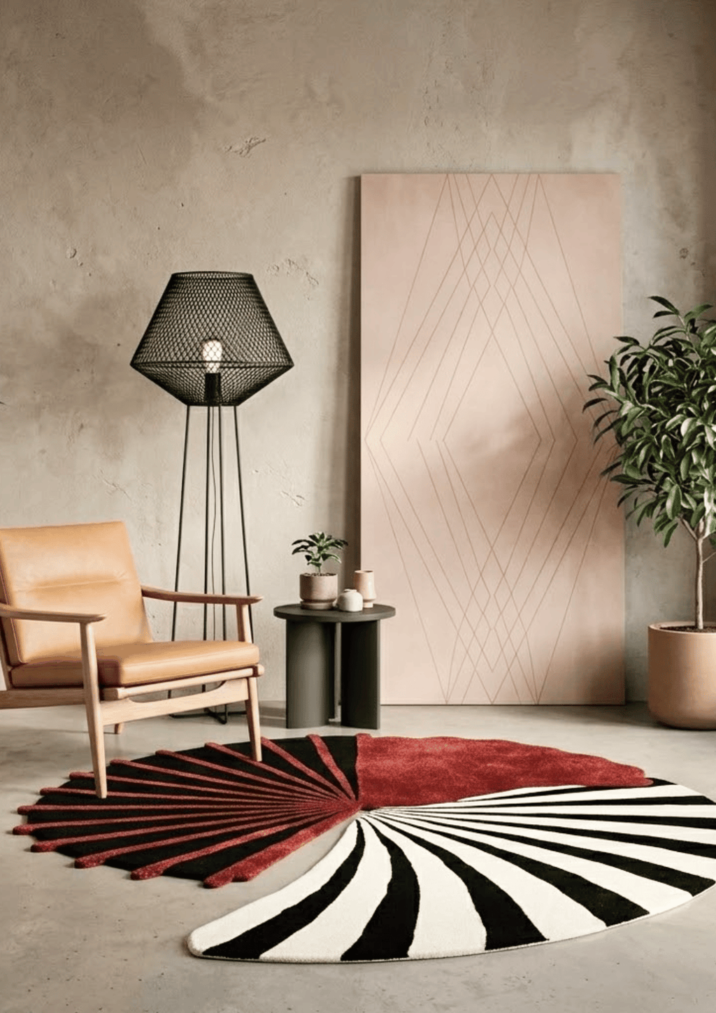 Viscose & Wool Blended Hand tufted Carpet _ Forma Nova Black