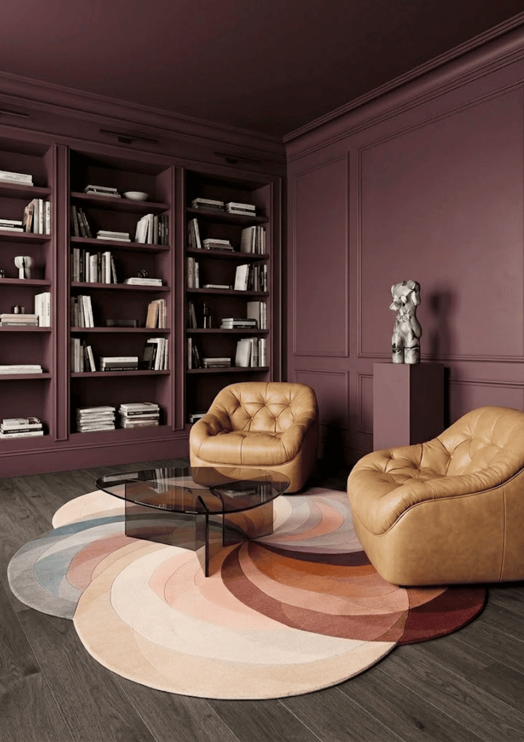 Round Woolen Handtufted Carpet _ Seraph Petals