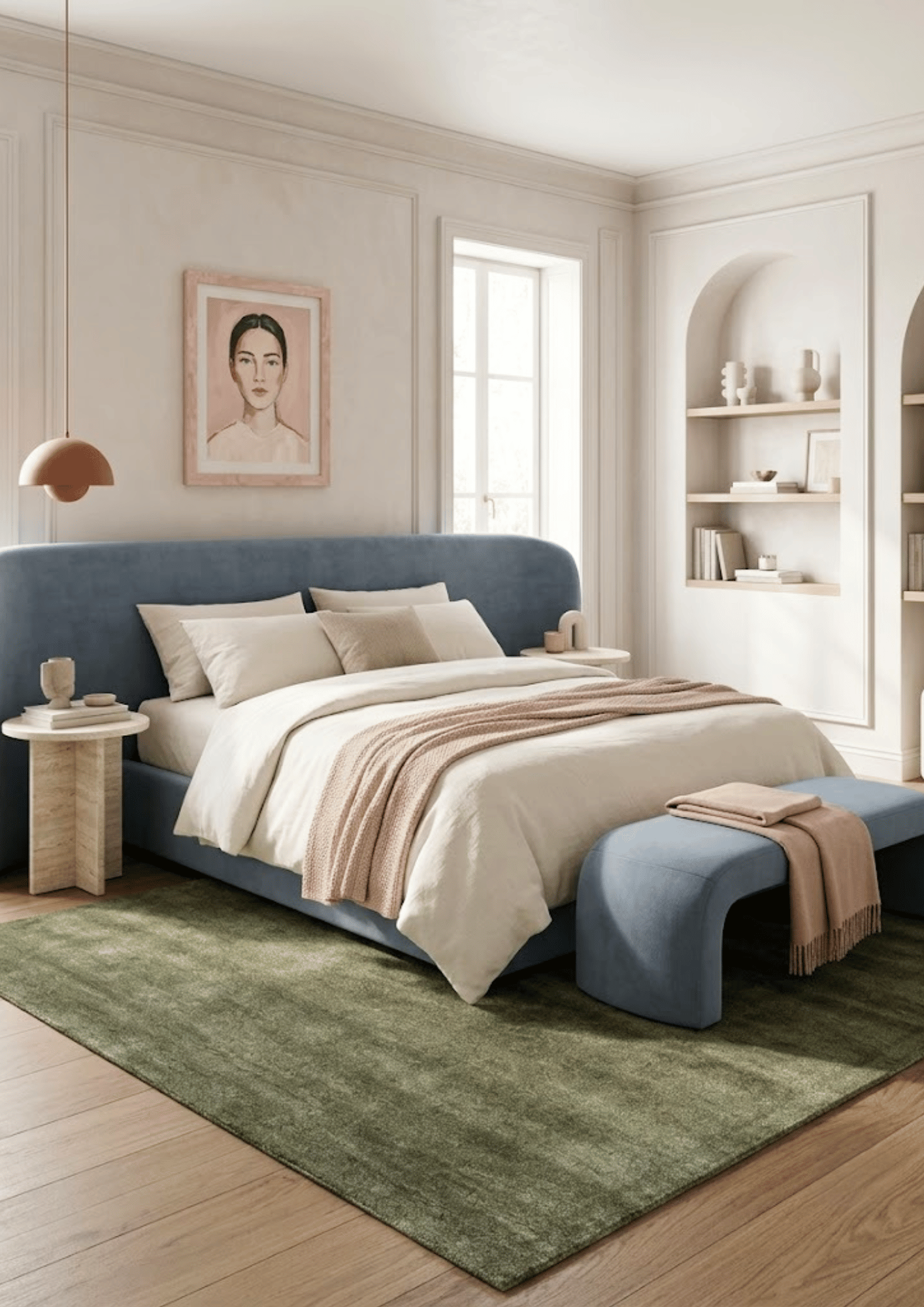 Blended Bamboo & Wool Handtufted Carpet _ Moss Green