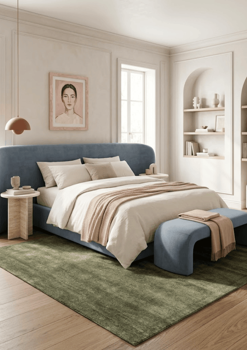 Blended Bamboo & Wool Handtufted Carpet _ Moss Green