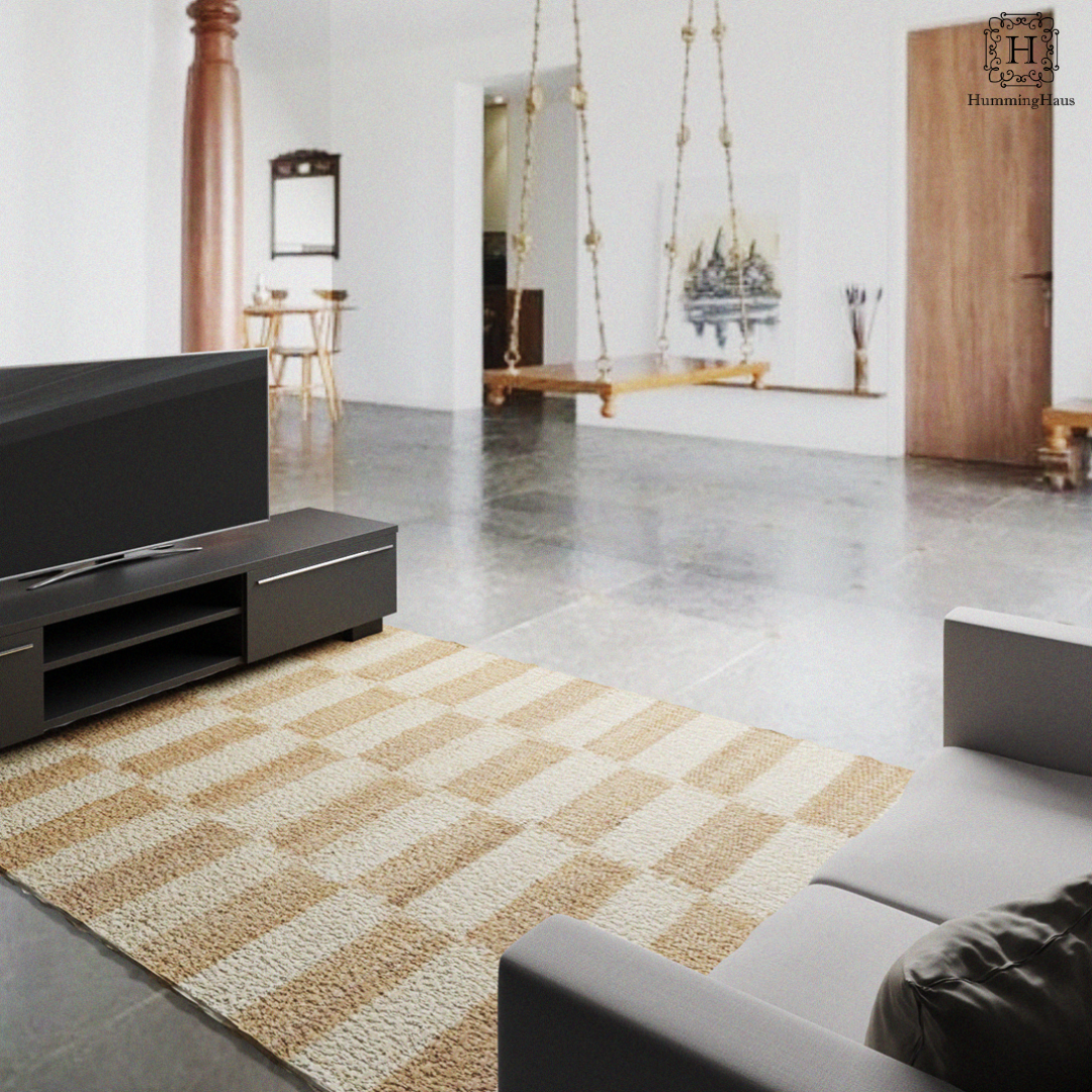 Hemp Hand Woven Rug Flat: Chess Box