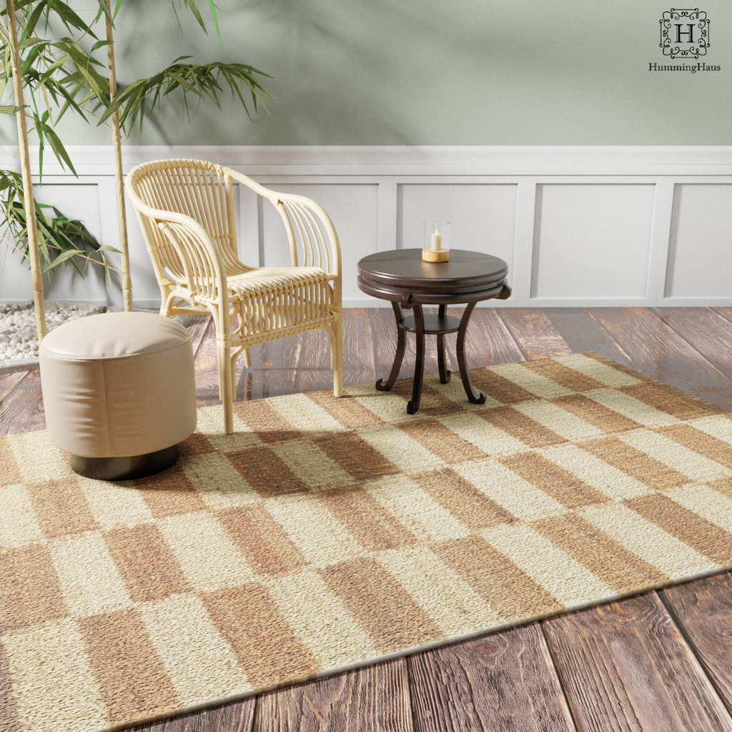 Hemp Hand Woven Rug Flat: Chess Box