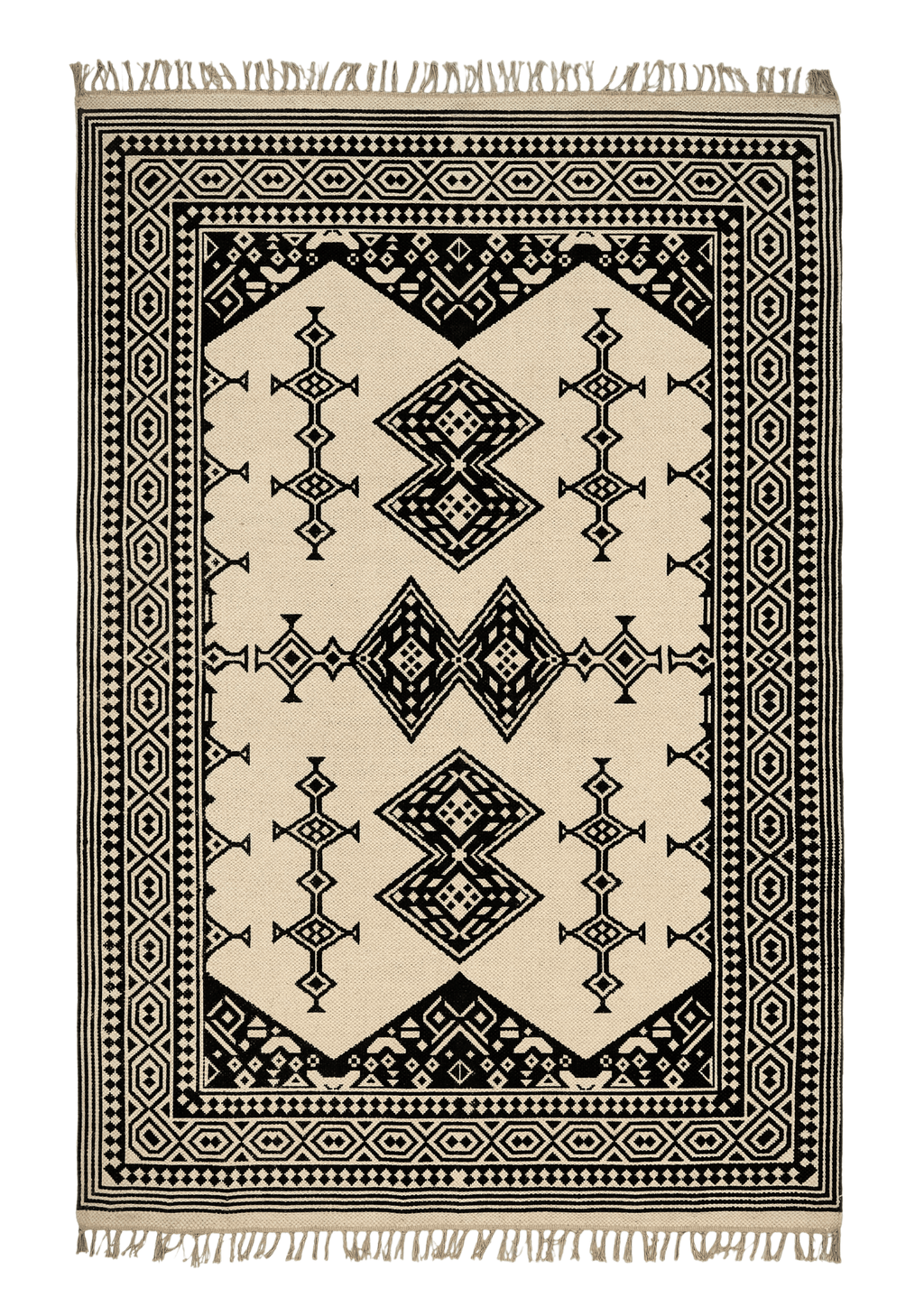 Cotton HandWoven Print Dhurrie - Sthira