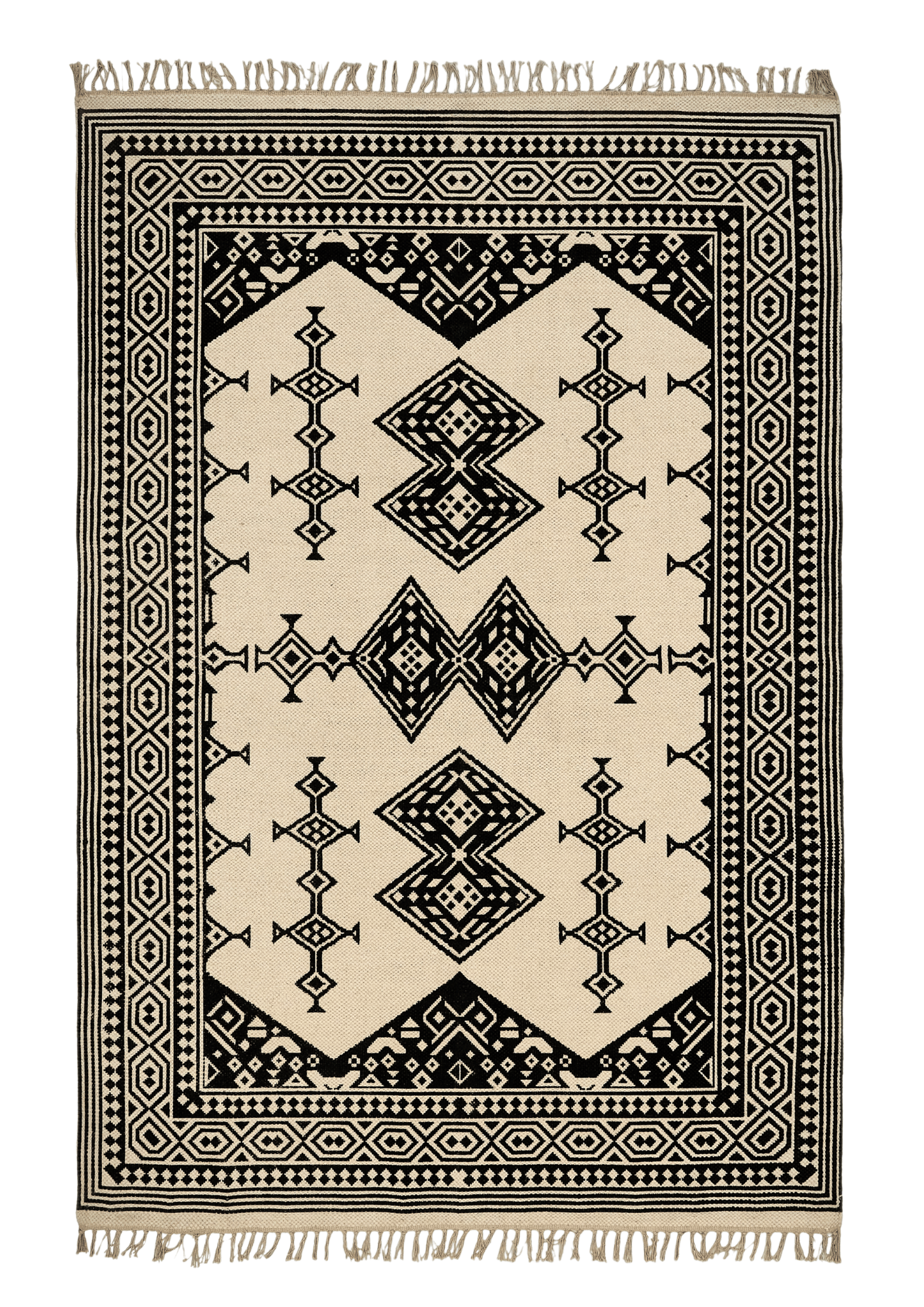 Cotton HandWoven Print Dhurrie - Sthira
