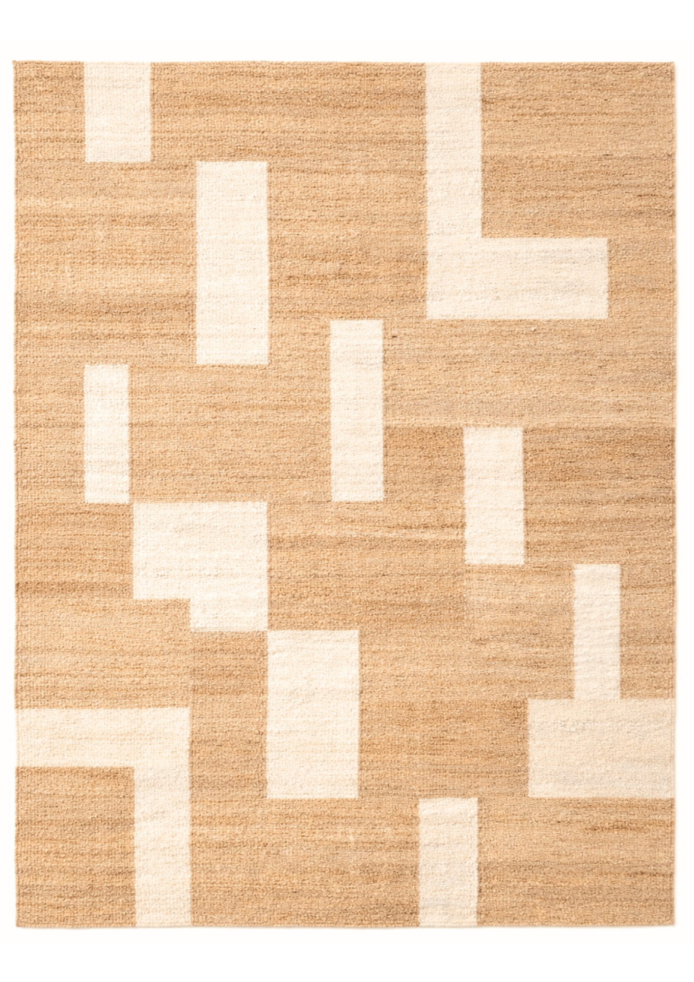 Hemp Handwoven Panja Rug_ Oat Mosaic