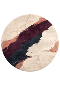 Round Woolen Handtufted Carpet _Merlot Vein