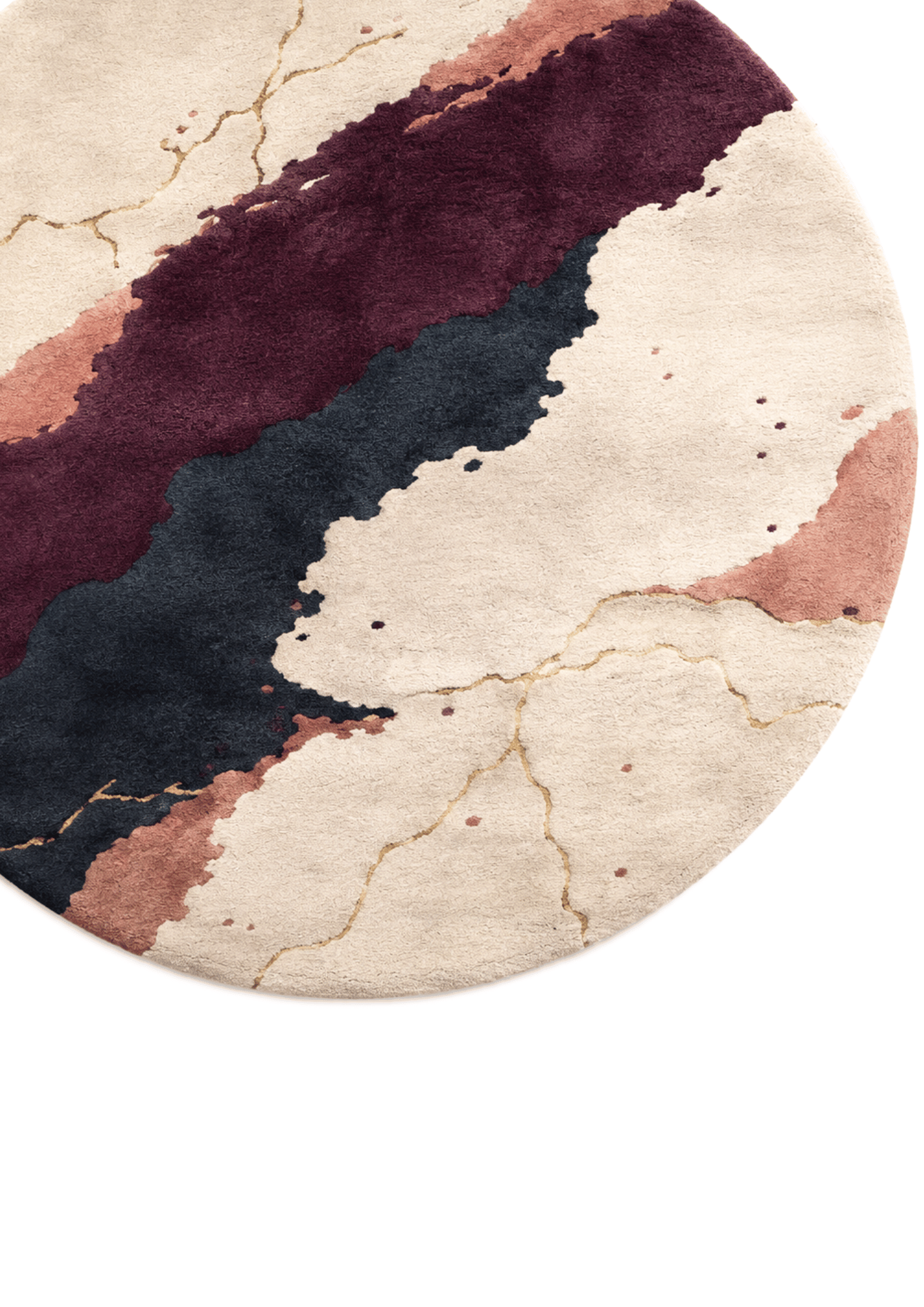 Round Woolen Handtufted Carpet _Merlot Vein