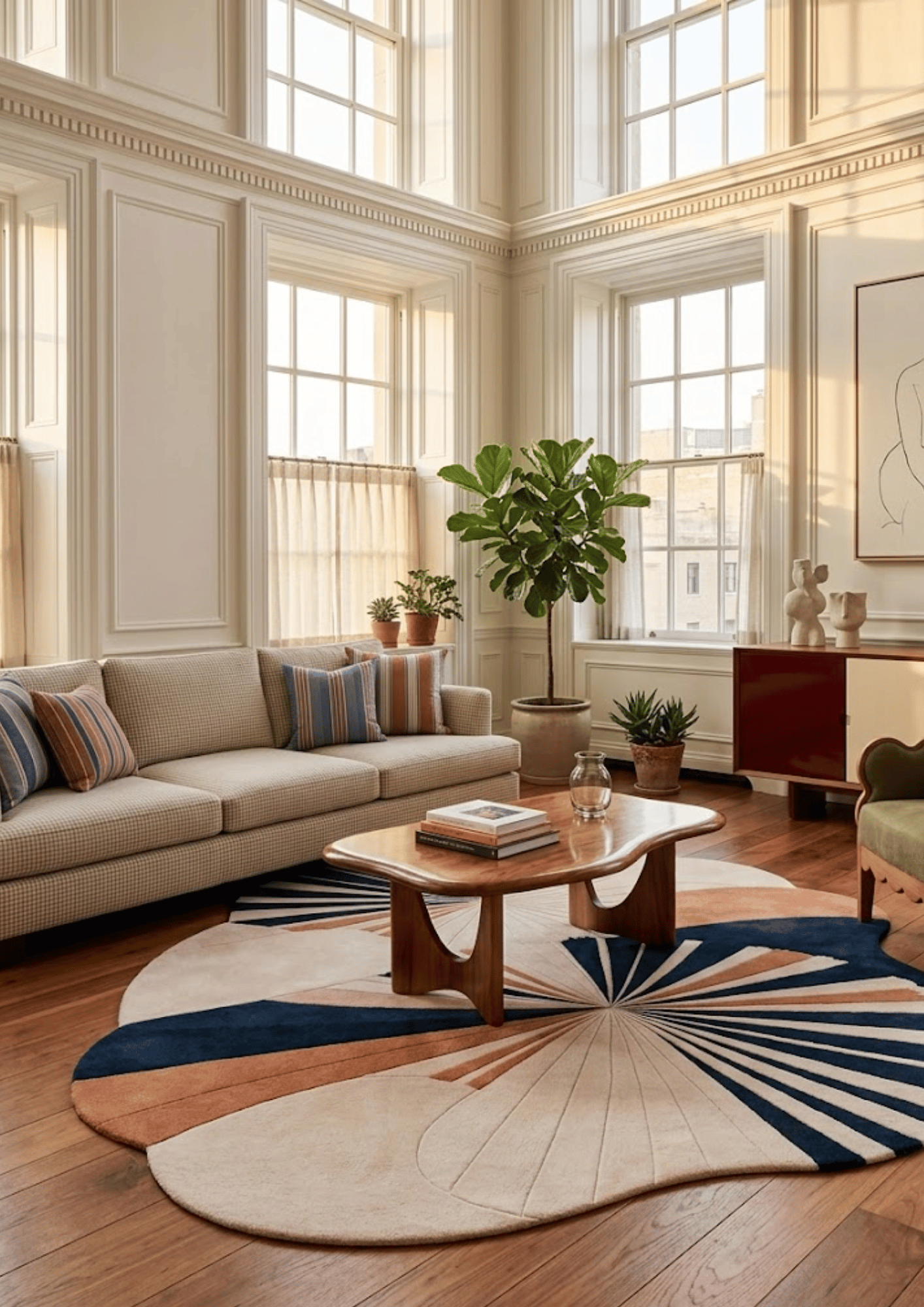 Blended Wool & Viscose Hand Tufted Carpet -  Nova Lines