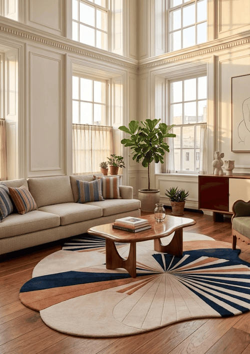Blended Wool & Viscose Hand Tufted Carpet -  Nova Lines