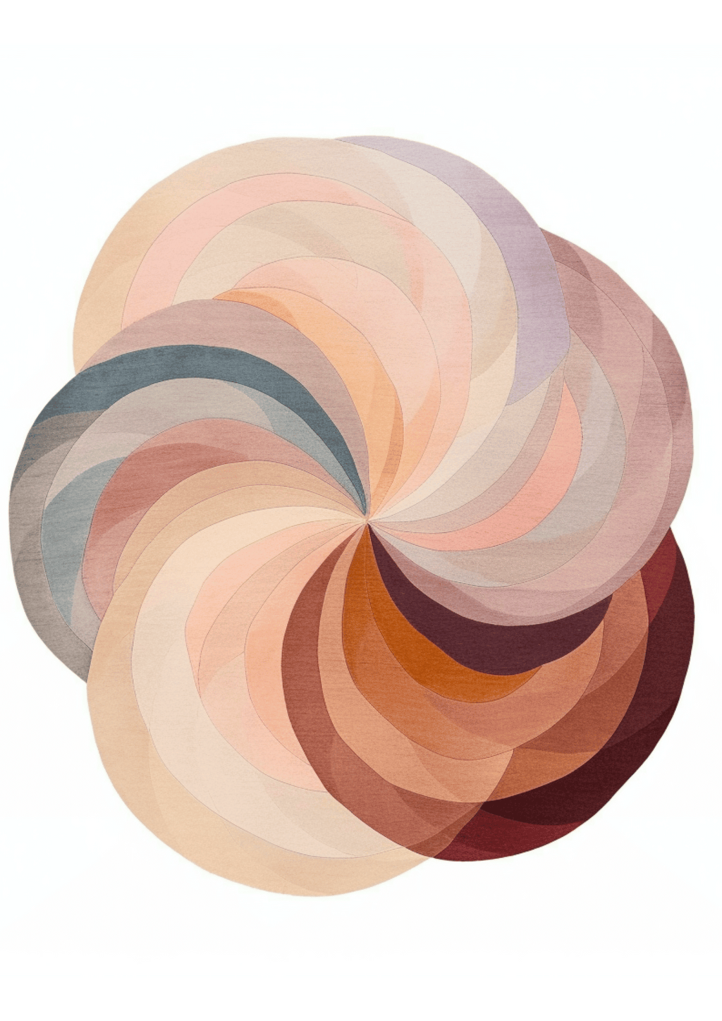 Round Woolen Handtufted Carpet _ Seraph Petals