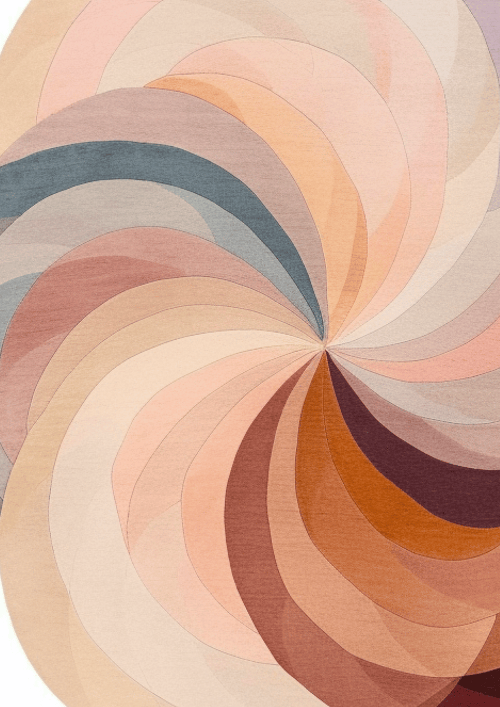 Round Woolen Handtufted Carpet _ Seraph Petals