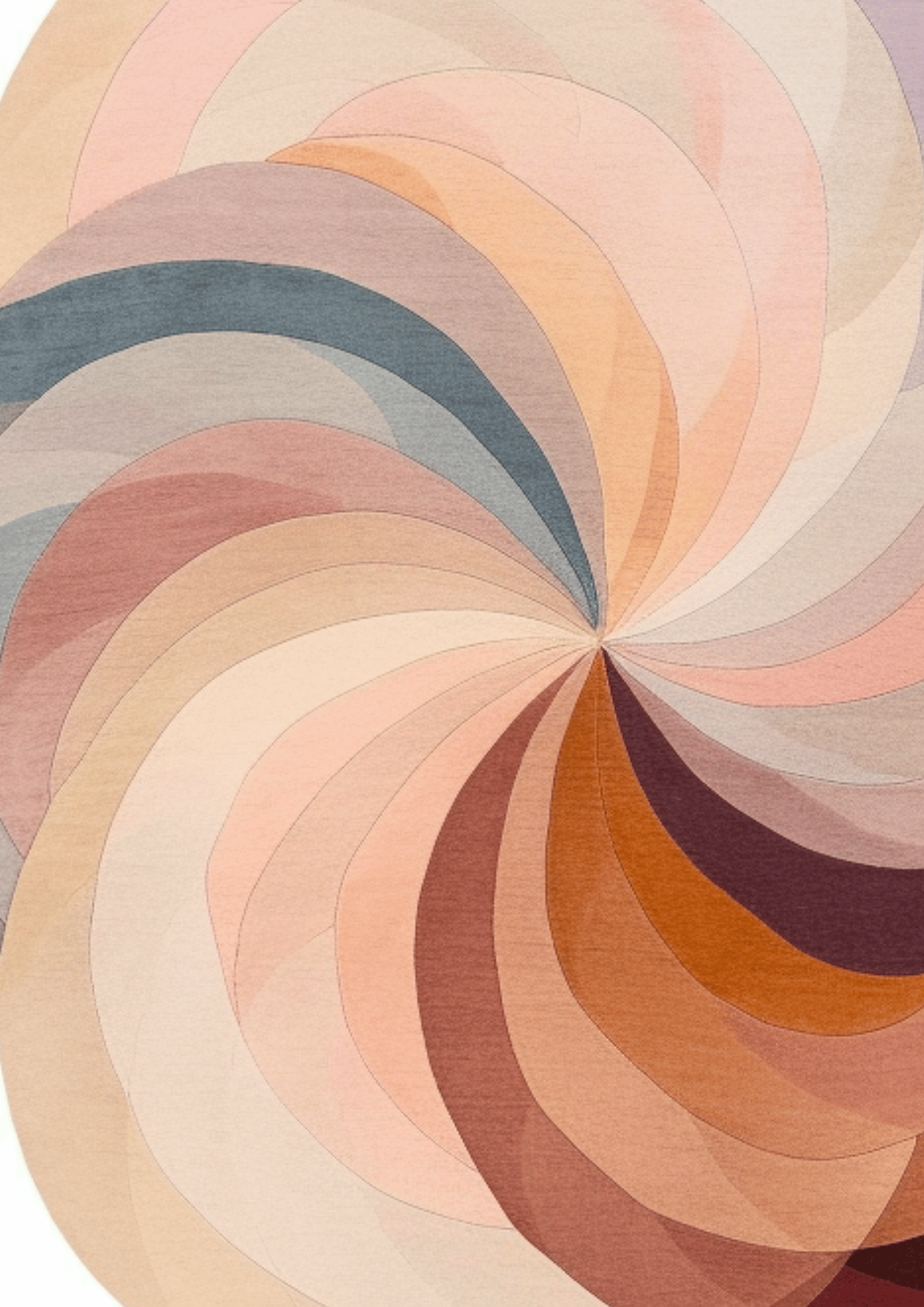 Round Woolen Handtufted Carpet _ Seraph Petals