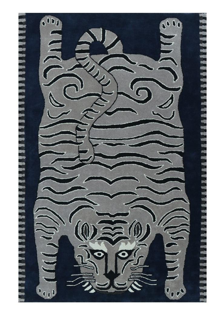 Cotton Hand Tufted Carpet : Tigi Blue