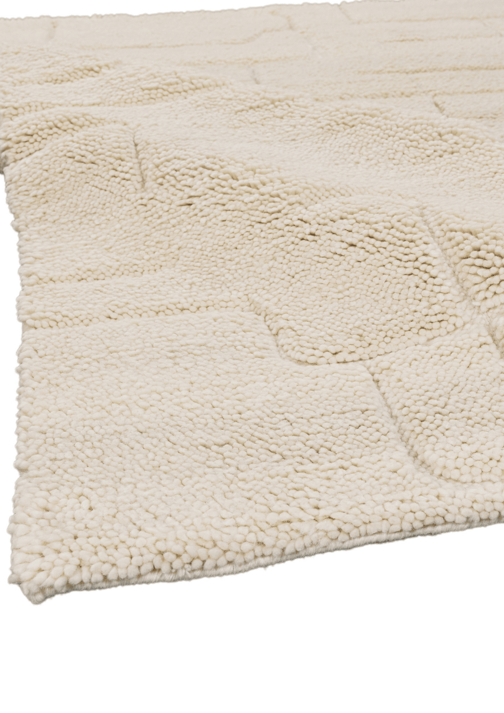 Wool Hand Knotted Moroccan Carpet: Modern Maze