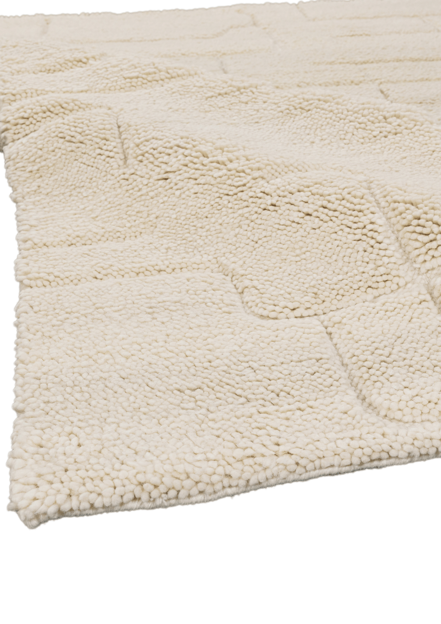 Wool Hand Knotted Moroccan Carpet: Modern Maze
