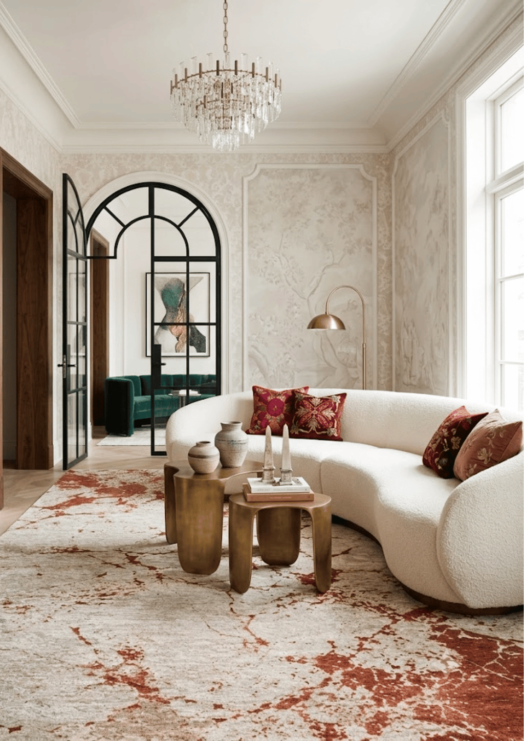 Wool & Silk Handknotted Carpet _ Cinnabar