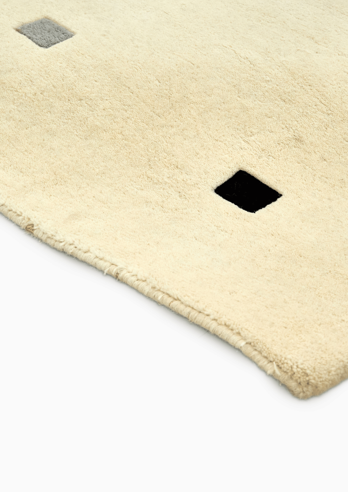 Woolen HandKnotted Carpet - ID Box Black & Grey