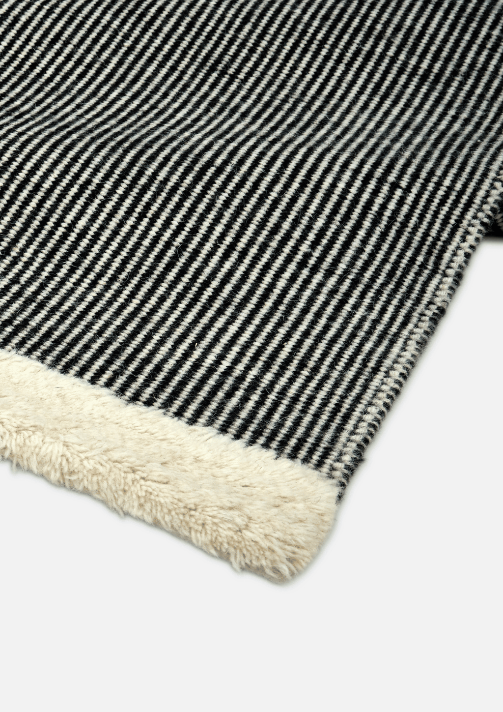 Woolen HandWoven Dhurrie - Beehive Black & White