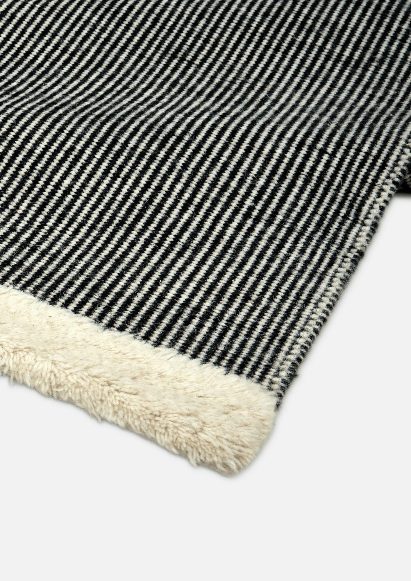 Woolen HandWoven Dhurrie - Beehive Black & White