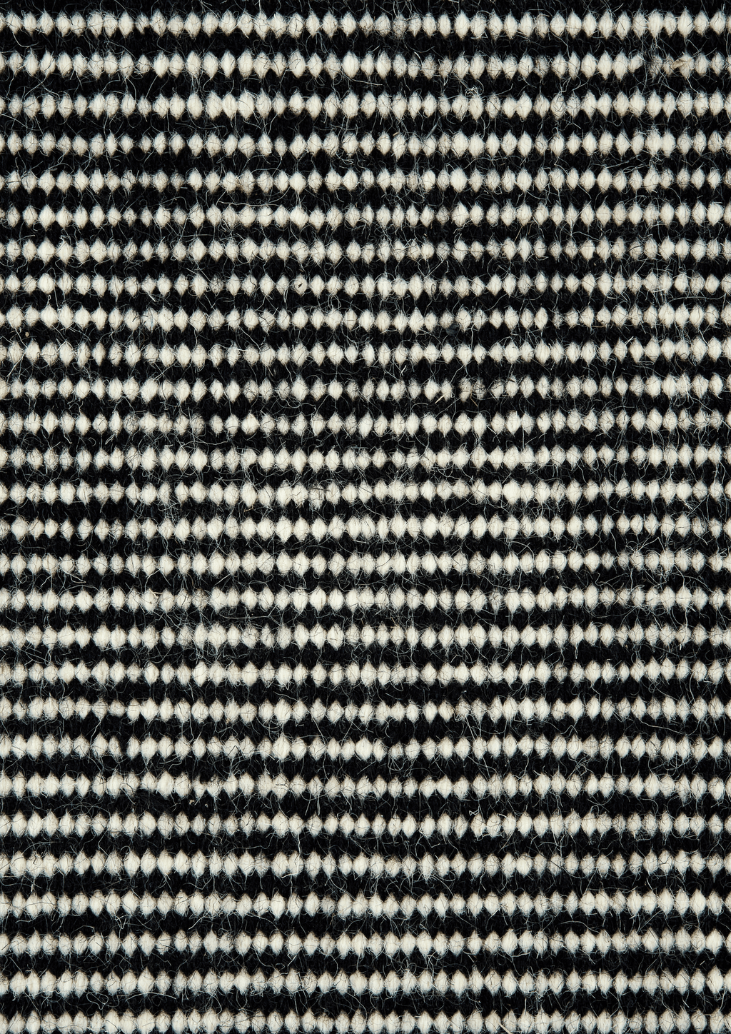 Woolen HandWoven Dhurrie - Beehive Black & White