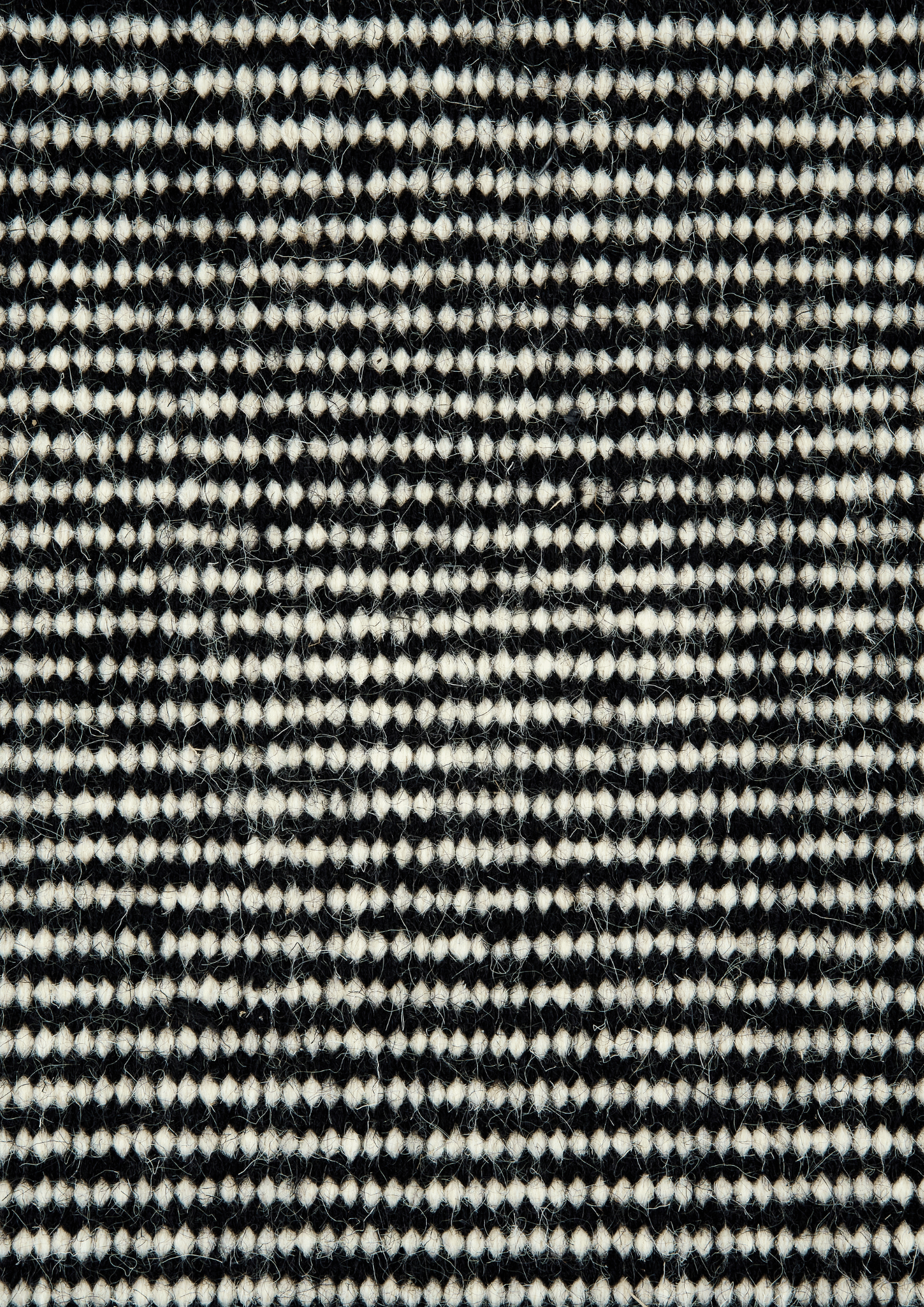 Woolen HandWoven Dhurrie - Beehive Black & White