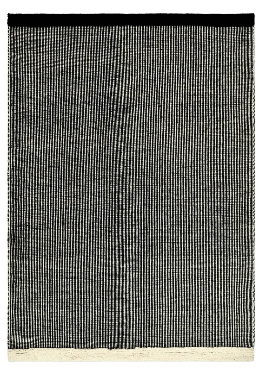 Woolen HandWoven Dhurrie - Beehive Black & White