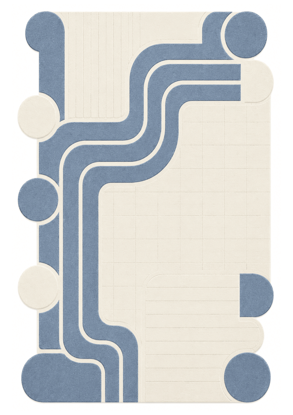 Woolen Handtufted Carpet - Modline Bleu