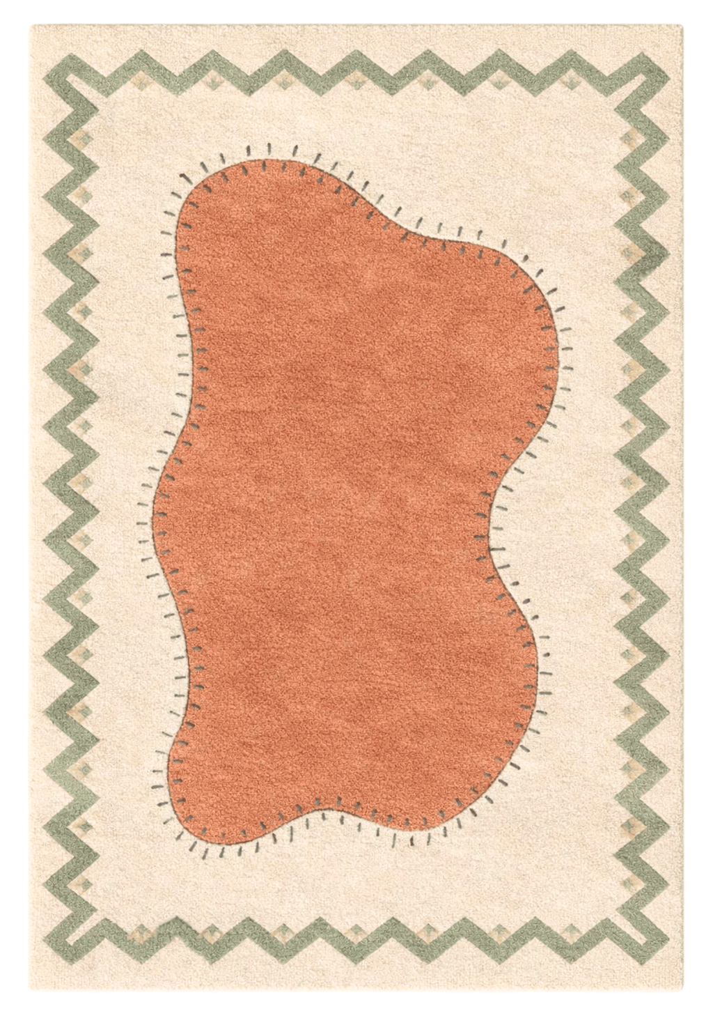 Woolen Handtufted Carpet - Ochre Flowfield