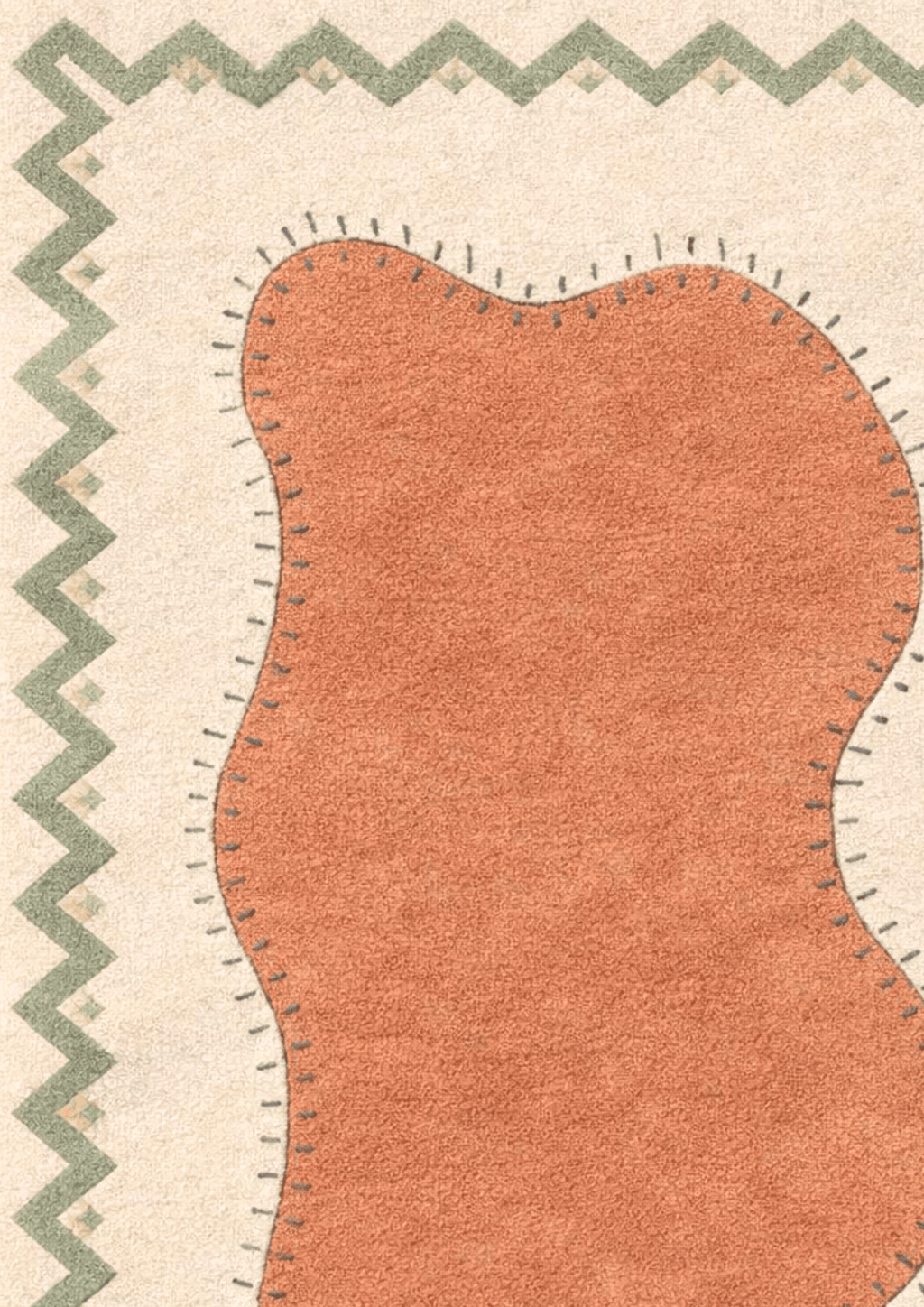 Woolen Handtufted Carpet - Ochre Flowfield