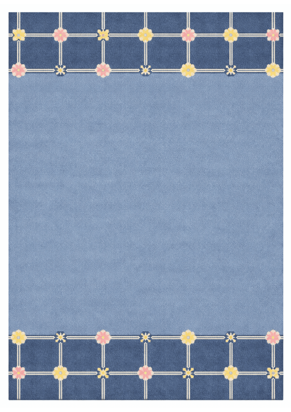 Woolen Handtufted Carpet_  Blue Blossom