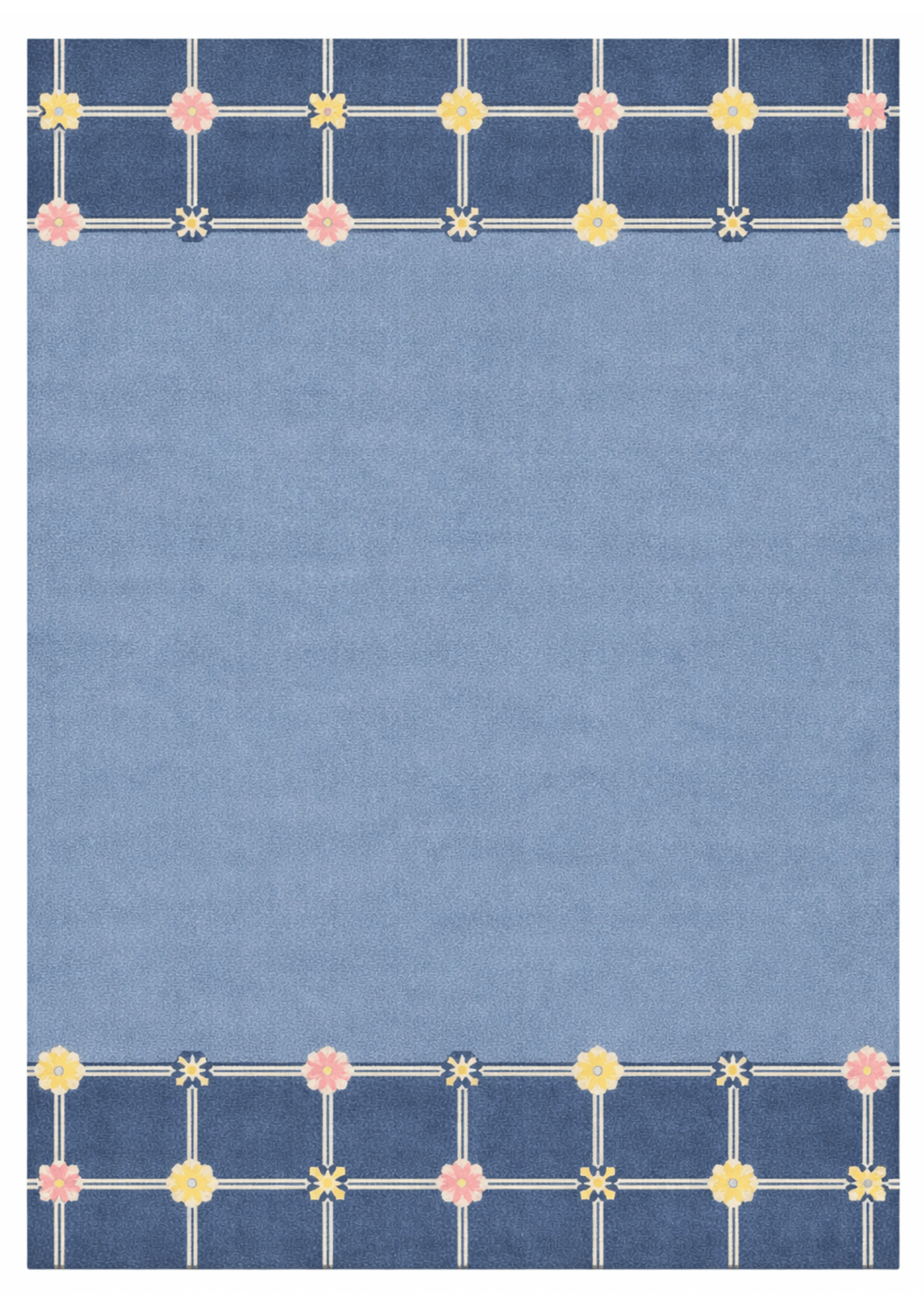 Woolen Handtufted Carpet_  Blue Blossom