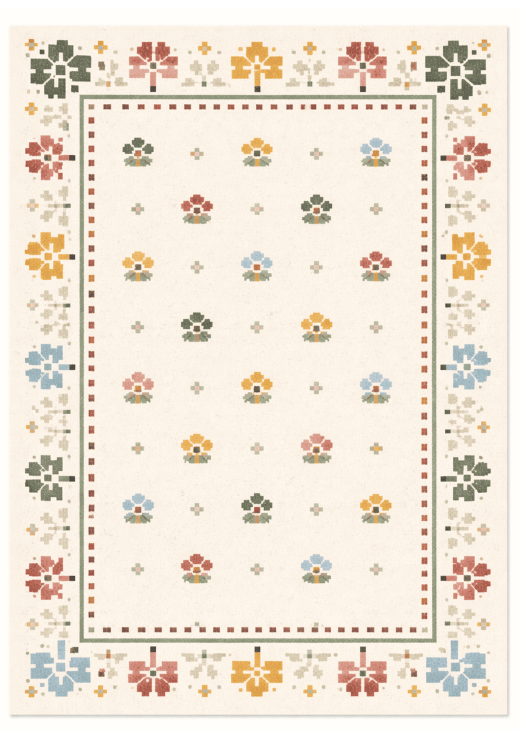 Woolen Handtufted Carpet_  Rang Phool