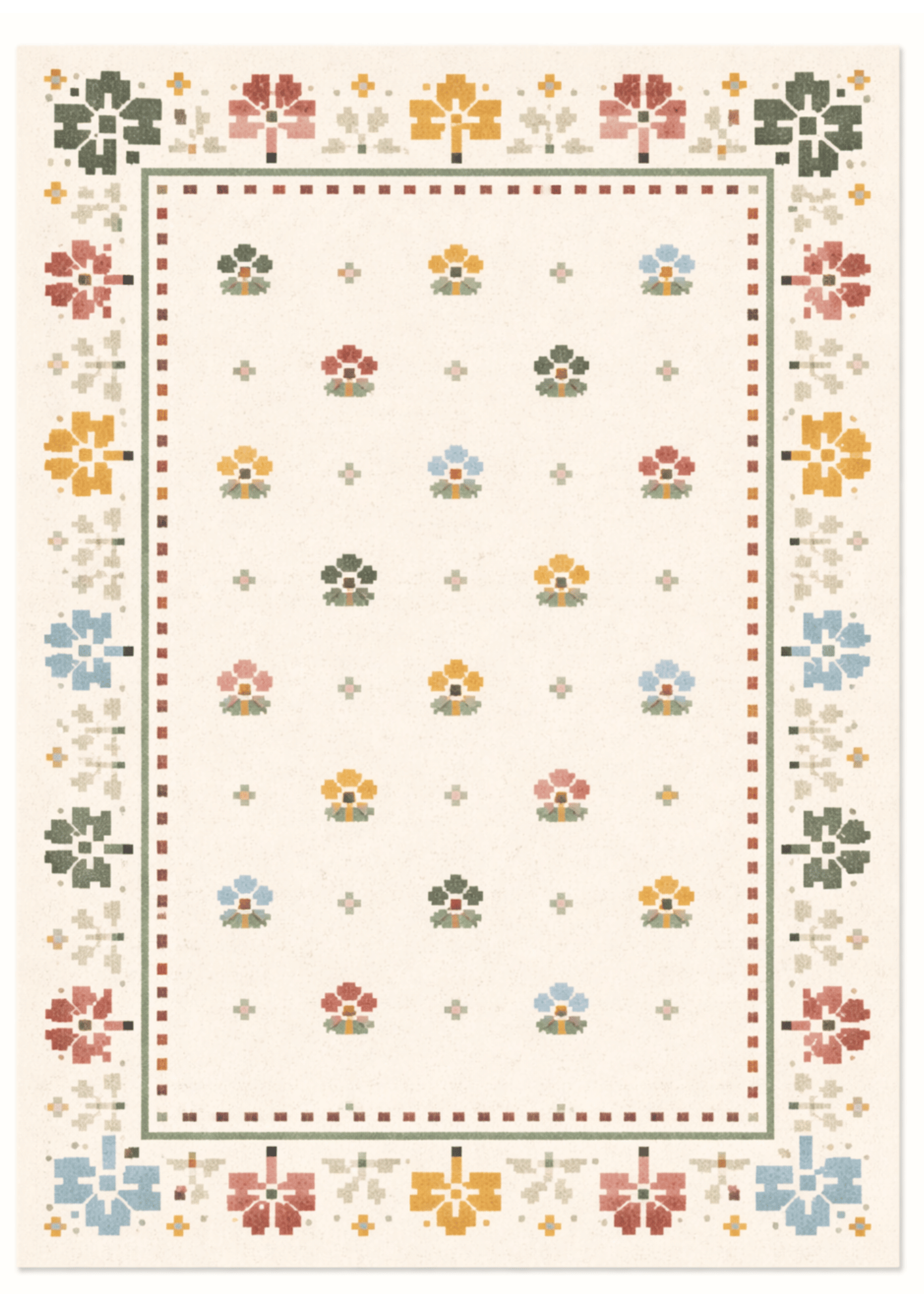 Woolen Handtufted Carpet_  Rang Phool