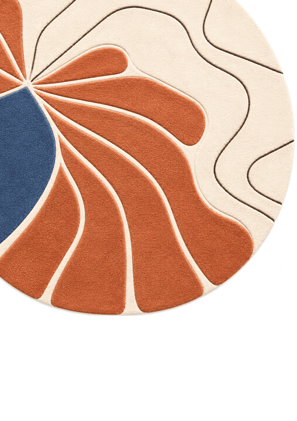 Round Woolen Handtufted Carpet _Sienna Bloom