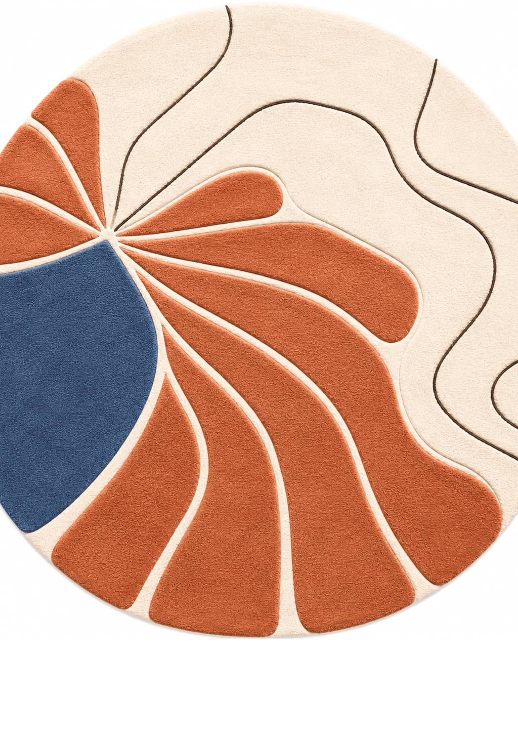 Round Woolen Handtufted Carpet _Sienna Bloom