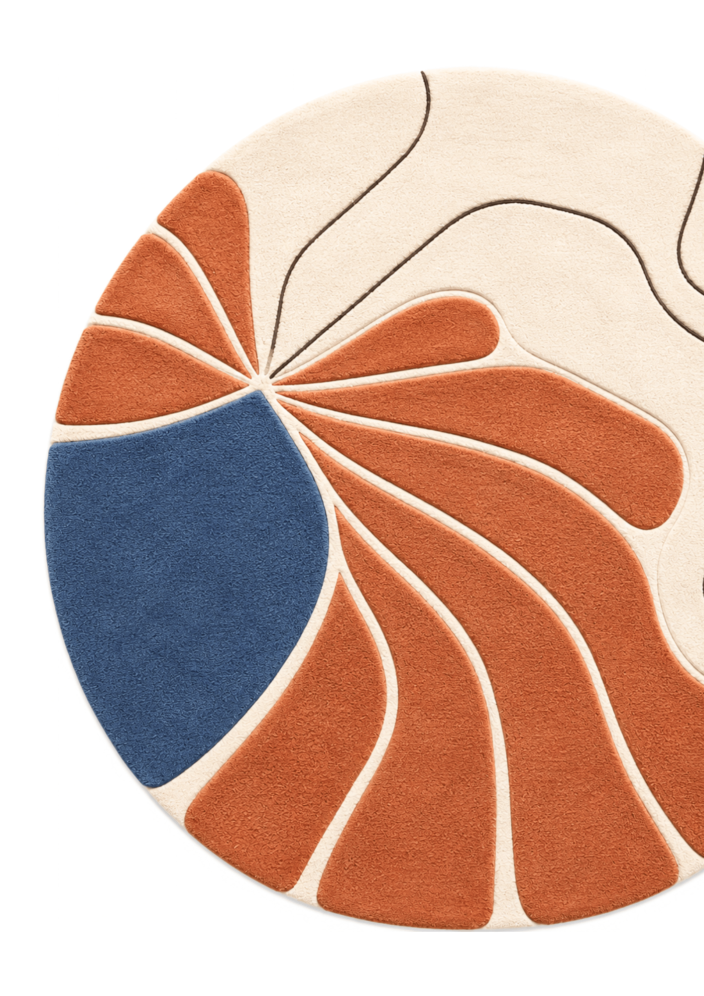 Round Woolen Handtufted Carpet _Sienna Bloom