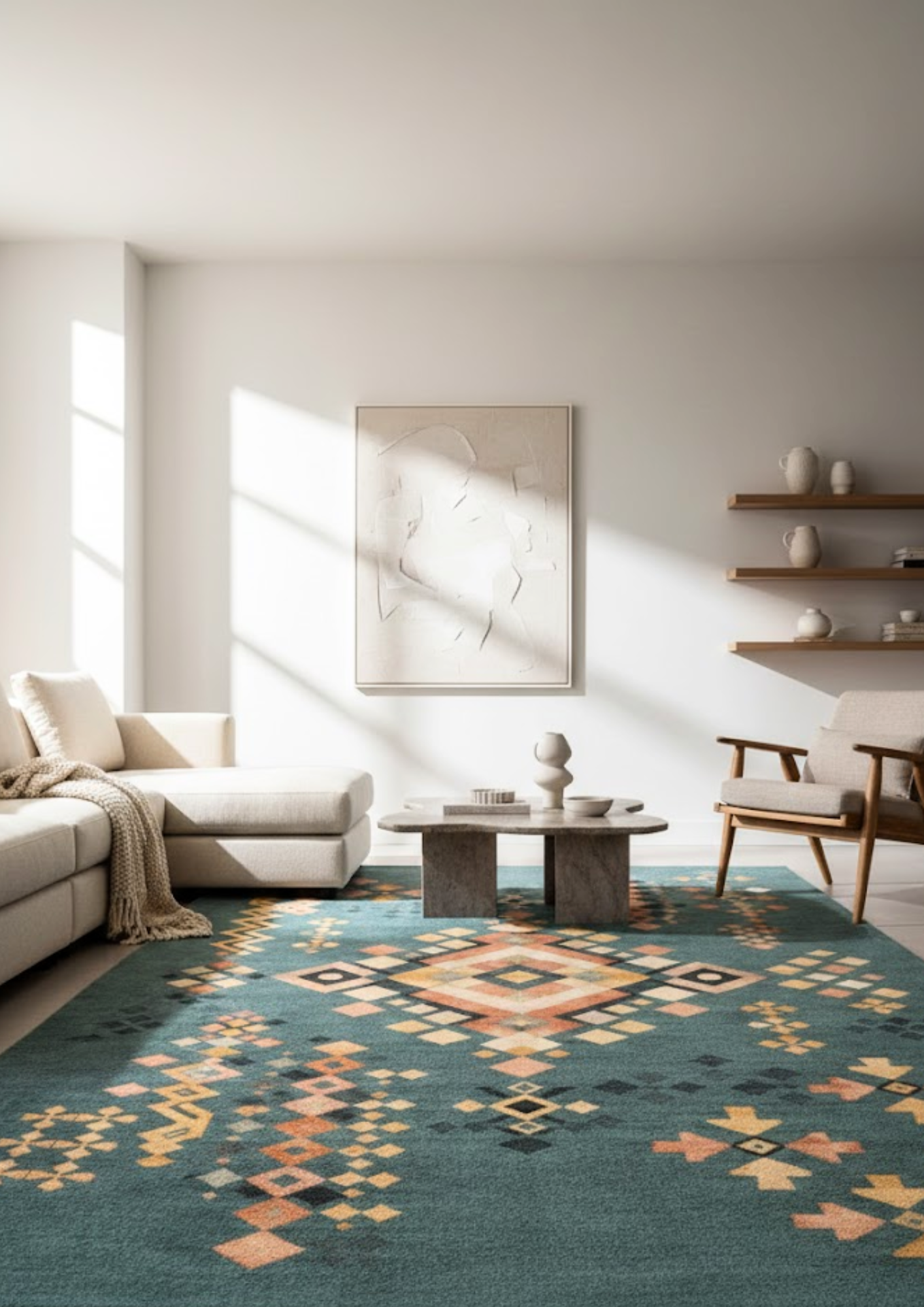 Woolen Handtufted Carpet_ Neelvansh