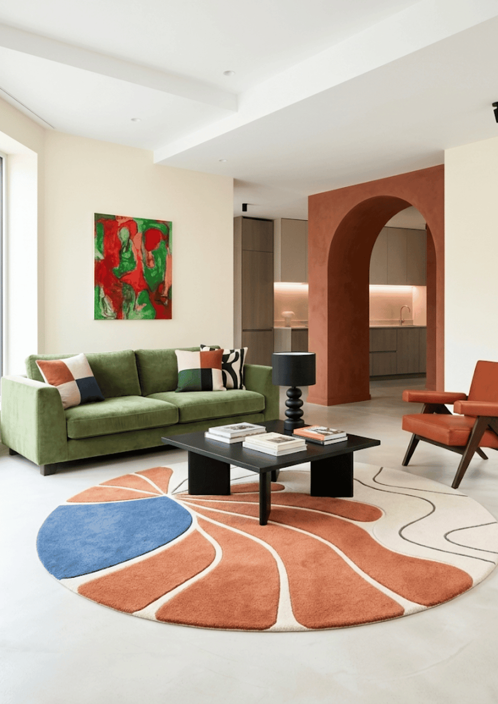 Round Woolen Handtufted Carpet _Sienna Bloom