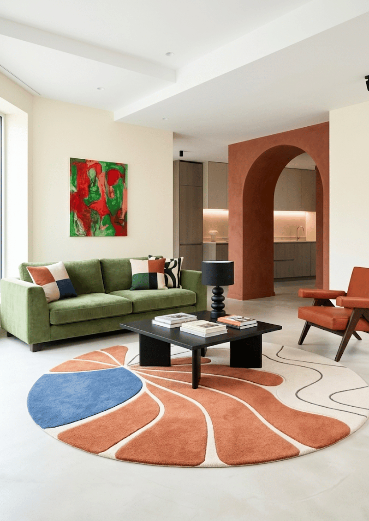 Round Woolen Handtufted Carpet _Sienna Bloom