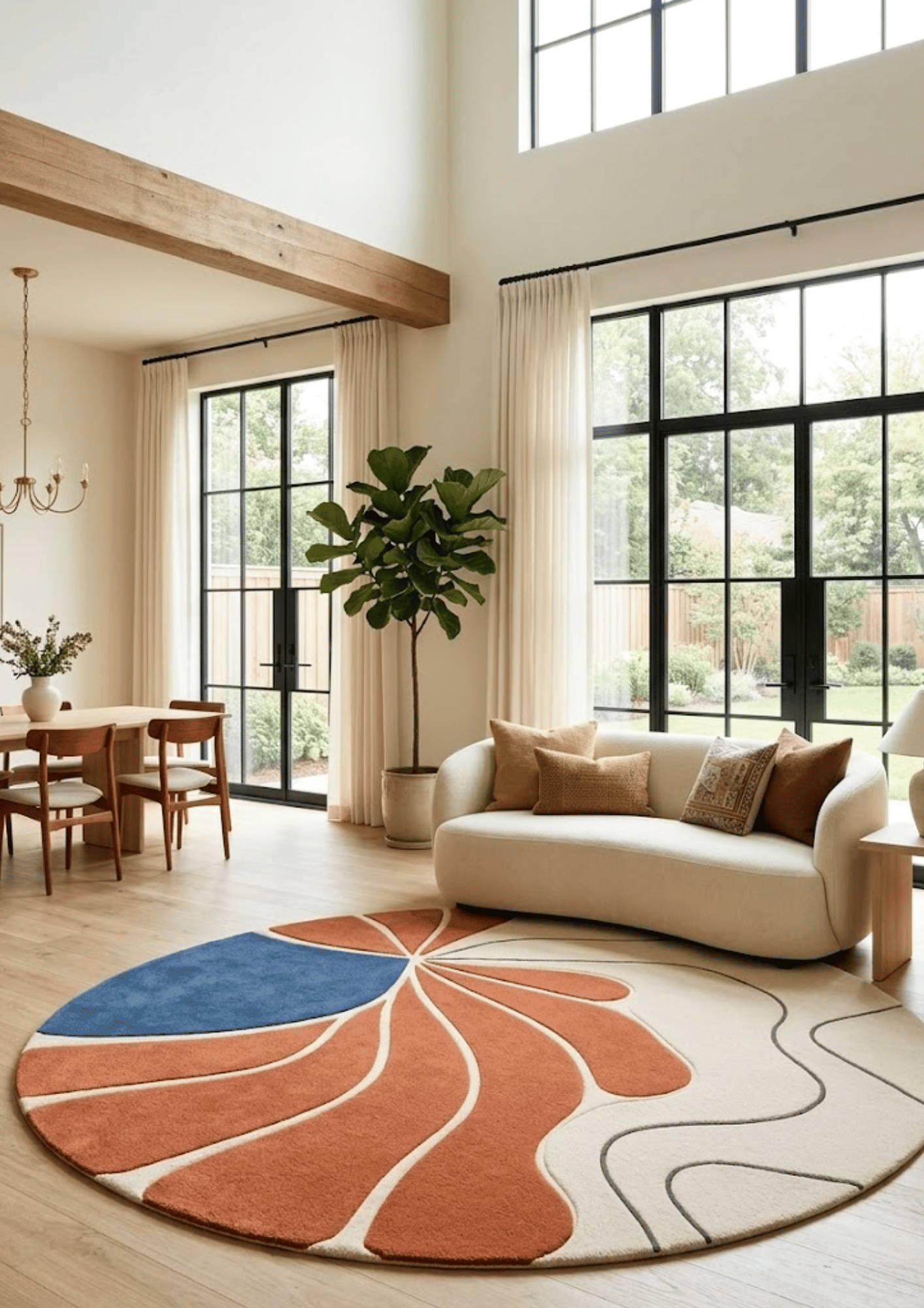 Round Woolen Handtufted Carpet _Sienna Bloom