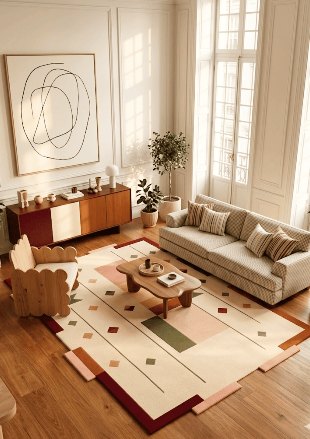 Woolen Handtufted Carpet - Mitti Rekh