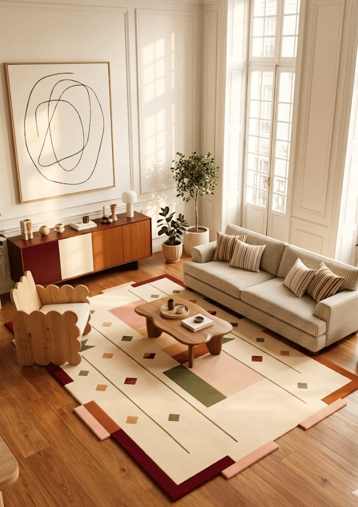 Woolen Handtufted Carpet - Mitti Rekh