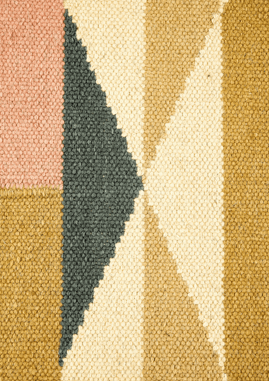 Woollen Hand Dhurry: Colour Diamond Stripe